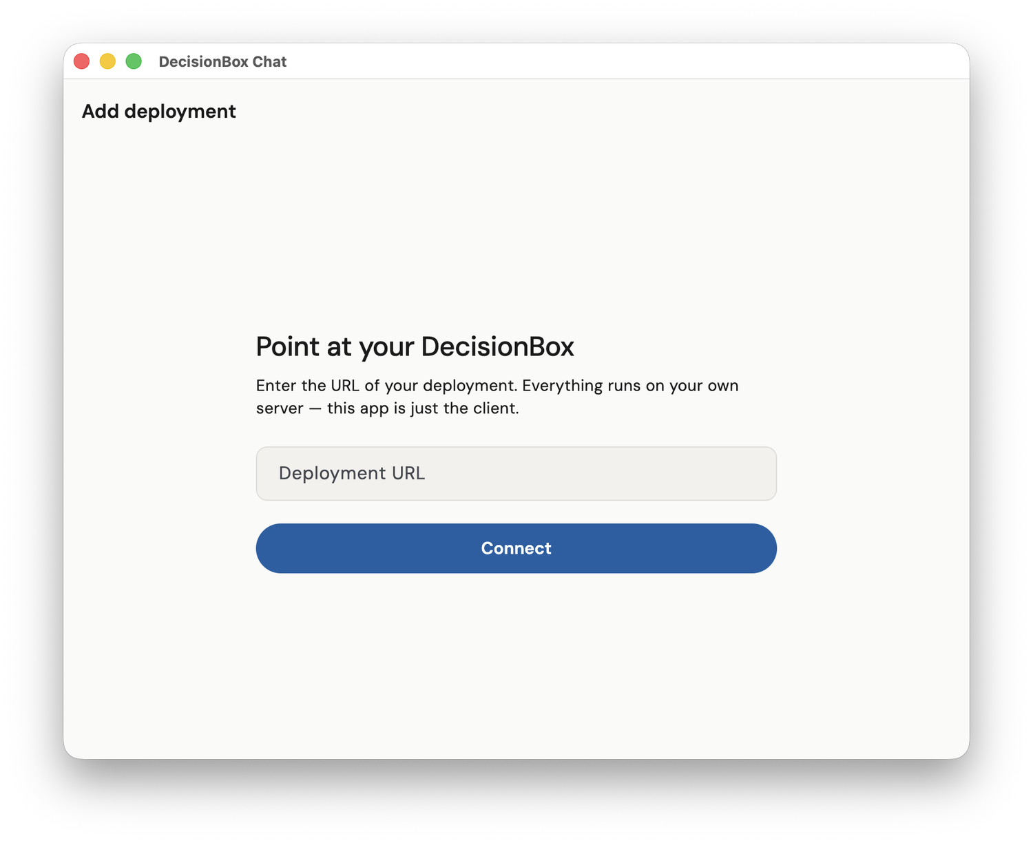 DecisionBox desktop app — point at your own deployment URL